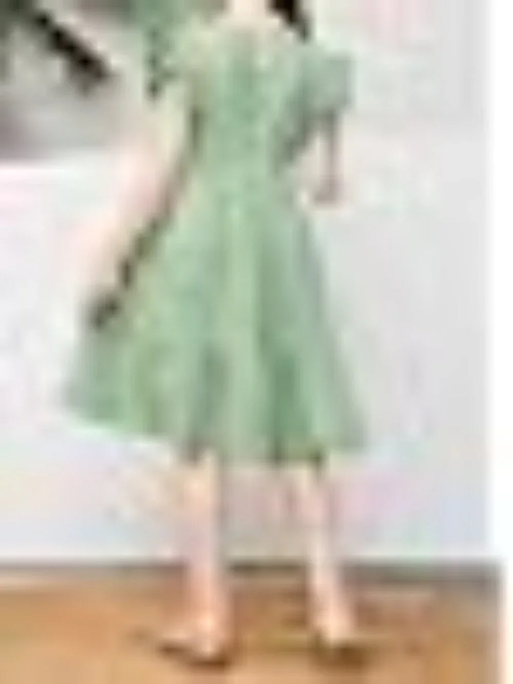 Girls Summer Dress, Ruffle Sleeve, Chiffon Dress, Size 10-11 Years